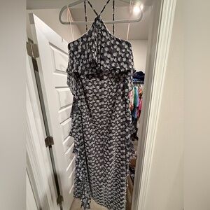 Badgley Mischka Alix Printed Popover Maxi with Ruffles